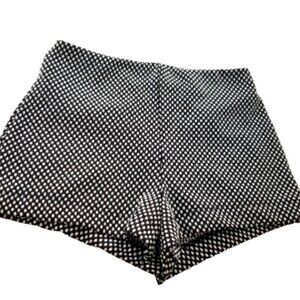 Forever 21 Short Womens XS Black White Polka Dots Stretch Casual Zip Club Party